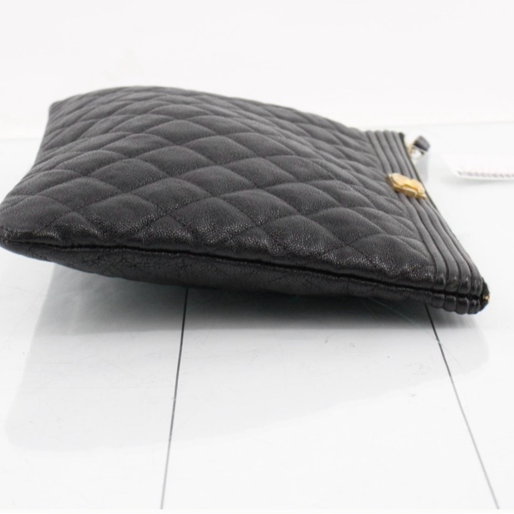 Boy Chanel Black Quilted Caviar Leather Clutch - Picture 3 of 12